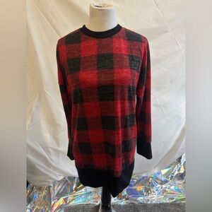 Women’s Buffalo Plaid Sweater‎ Sweet Lovely By Jen Size Large Brand New